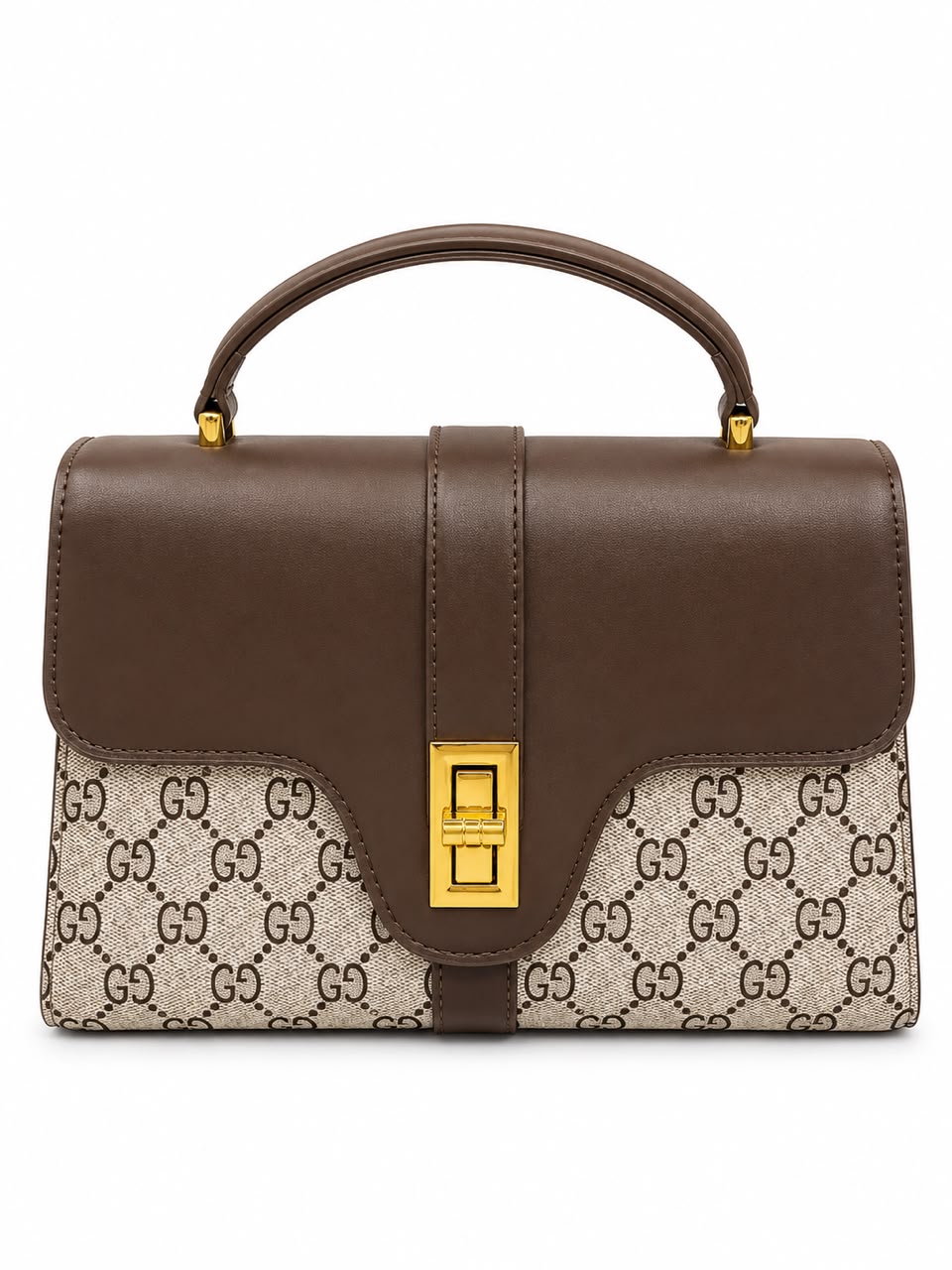 brown & beige handbag