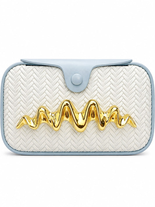 Blue golden table clutch